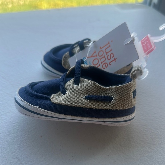 NEW Carter's Blue and Tan Baby Walker Shoes size 3/6 months - Picture 2 of 4